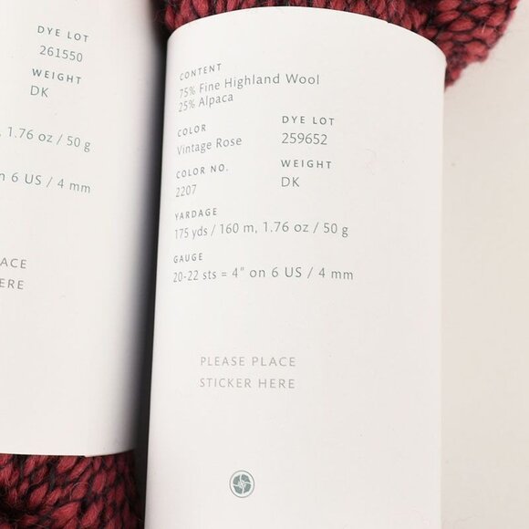 Julie Hoover Shibui Knits Nest Yarn 2 Skeins Highland Wool Alpaca Vintage Rose - Picture 3 of 3